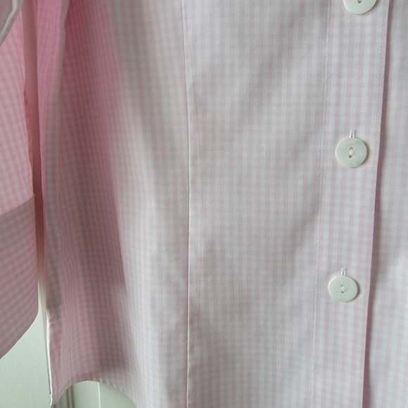 Foxcroft Women's Fitted Pink/White Checked Shirt NWOT Size 12 - Picture 10 of 13